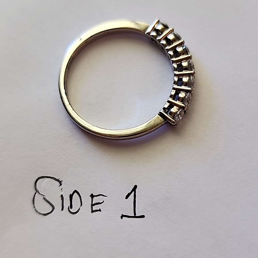 Moissanite half eternity ring